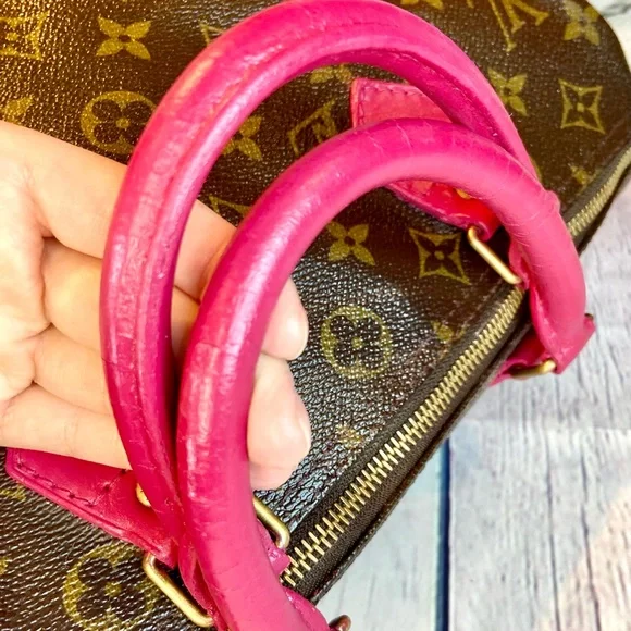 Louis Vuitton Speedy 30 custom painted with bag charm *READ DESCRIPTION* - Picture 5 of 16